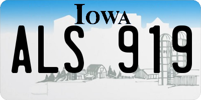 IA license plate ALS919