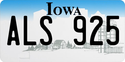 IA license plate ALS925