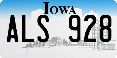 IA license plate ALS928