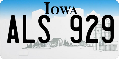 IA license plate ALS929