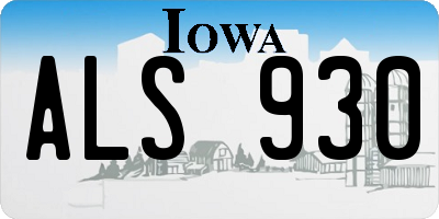 IA license plate ALS930