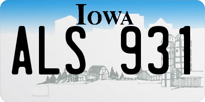 IA license plate ALS931