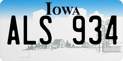 IA license plate ALS934