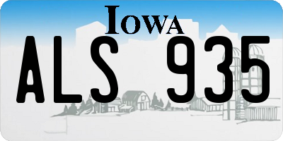 IA license plate ALS935