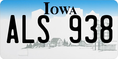 IA license plate ALS938