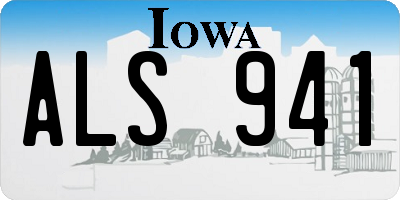 IA license plate ALS941