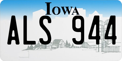 IA license plate ALS944