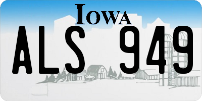 IA license plate ALS949