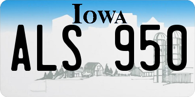 IA license plate ALS950