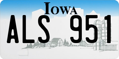IA license plate ALS951