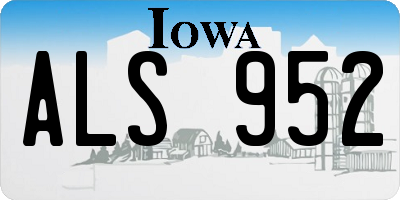 IA license plate ALS952
