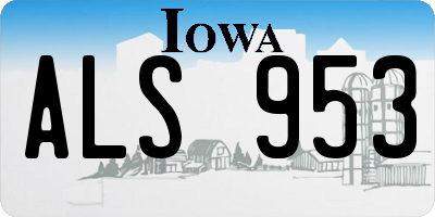 IA license plate ALS953