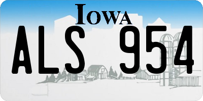 IA license plate ALS954