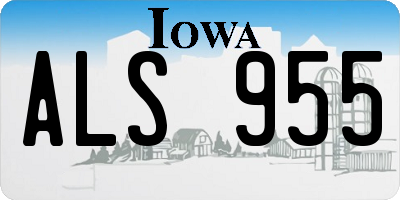 IA license plate ALS955