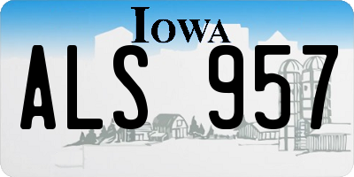 IA license plate ALS957