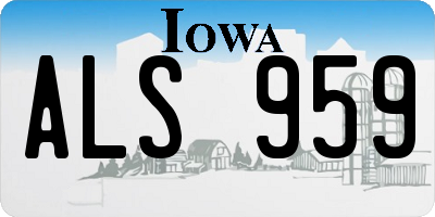 IA license plate ALS959