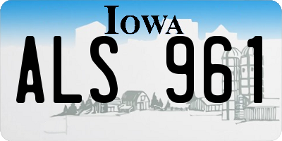 IA license plate ALS961