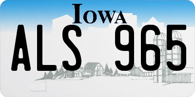 IA license plate ALS965