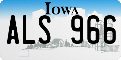 IA license plate ALS966