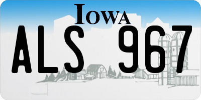 IA license plate ALS967
