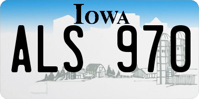 IA license plate ALS970