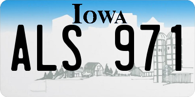 IA license plate ALS971