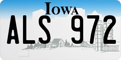 IA license plate ALS972