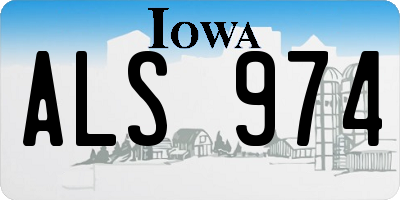 IA license plate ALS974