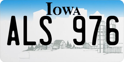 IA license plate ALS976