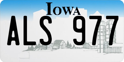 IA license plate ALS977