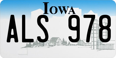 IA license plate ALS978