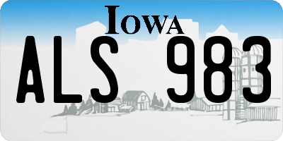 IA license plate ALS983