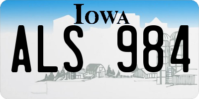 IA license plate ALS984