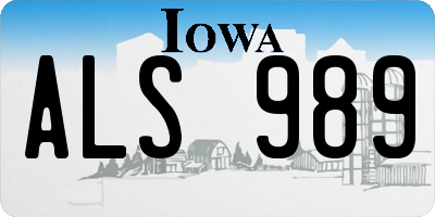 IA license plate ALS989