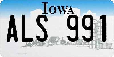 IA license plate ALS991