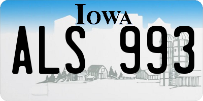 IA license plate ALS993
