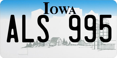 IA license plate ALS995