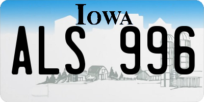 IA license plate ALS996