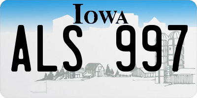 IA license plate ALS997