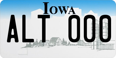 IA license plate ALT000