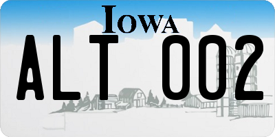 IA license plate ALT002
