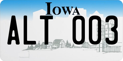 IA license plate ALT003