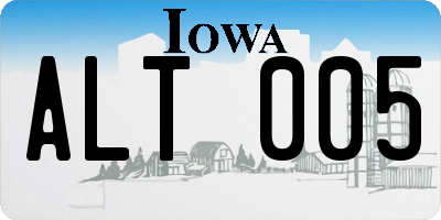 IA license plate ALT005