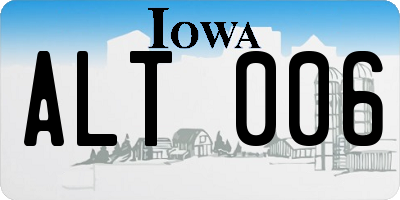 IA license plate ALT006