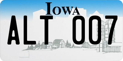 IA license plate ALT007