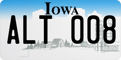 IA license plate ALT008