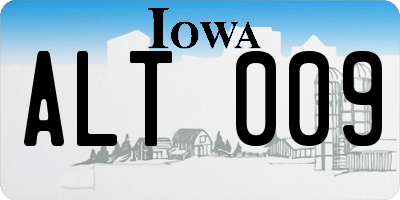 IA license plate ALT009