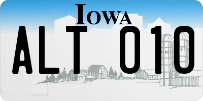 IA license plate ALT010