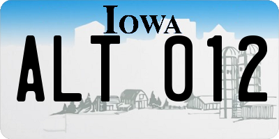 IA license plate ALT012