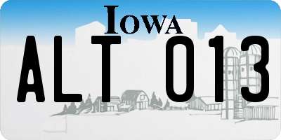 IA license plate ALT013
